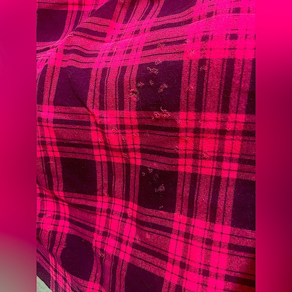 Cotton flannel pillowcase vtg 60s plaid fuchsia/black 19 x 29"discount S&H! - Picture 2 of 3